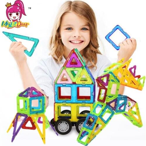 MylitDear 29Pcs Normal Size Magnetic Building Construction Blocks 3D Educational Toys DIY Magnetic Bricks Kids Toys