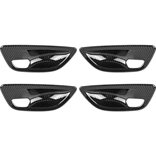 4Pcs Carbon Fiber Interior Door Handle Bowl Cover Trim For-BMW 5 Series F10 2011-2016