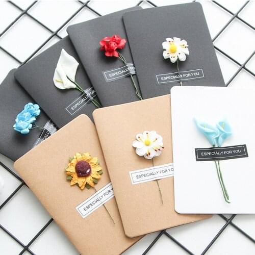 5pcs 2195 handmade paper flower creative DIY retro kraft paper handmade dried flower greeting card