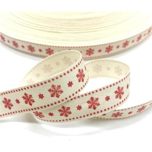5Yards 15mm Cotton Ribbon Printed Cotton Ribbons For Wedding Christmas Decoration DIY Sewing Fabric #24