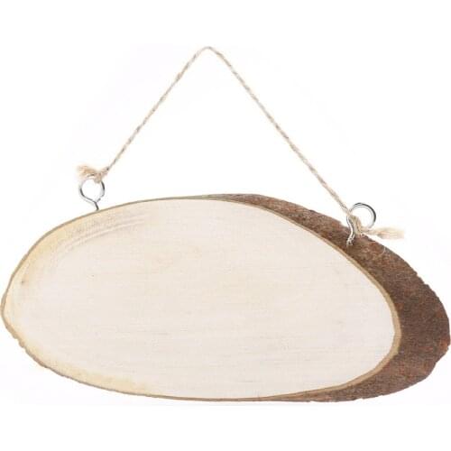 ANGRLY Slice LOVE WORD Hanging Wall Plaques Oval Tree Log Slice Plaques with 2 Hooks and Rope Wedding Decoration (Wood Color)