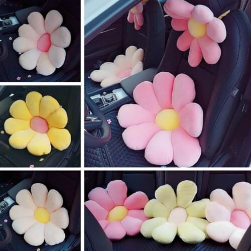 Car cushion small Daisy sofa cushion flower headrest car pillow chrysanthemum shoulder guard chair cushion car seat cushion