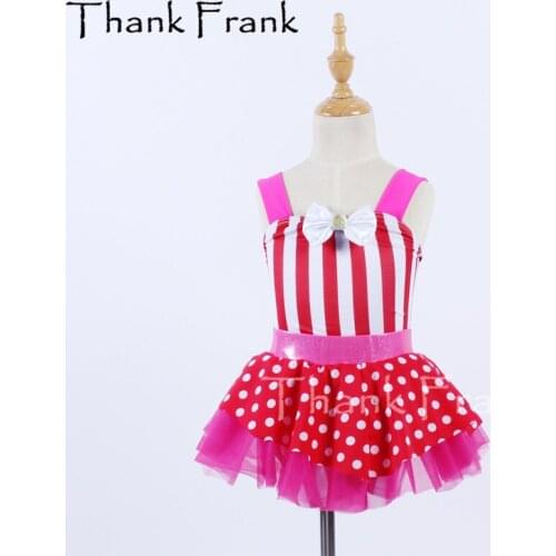 New 3 Pieces Ballet Costume Kids Leotard Ballerina Dresses Girls Polka Dots Princess Tutu Dress Women Sleeveless Dance Costumes