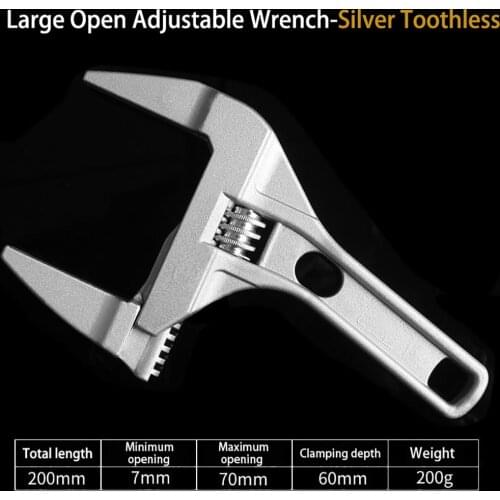 Large Open Adjustable Wrench Key Nut Wrench Steel Double Head Reversible Ratchet Bathroom Water Pipe Filter Opening Wrenches