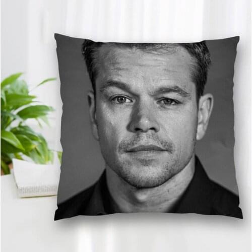 Cushion Matt Damon Actor Pattern Cover Throw Pillow Case Cushion For Sofa/Home/Car Decor Zipper Custom PillowCase 40x40cm