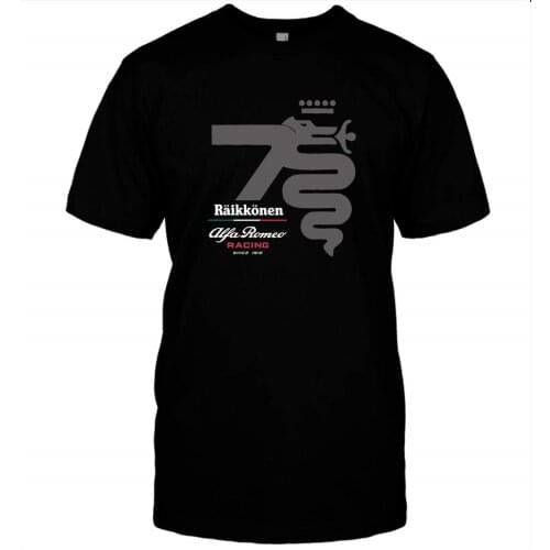 Kimi Raikkonen ALFA Romeo Racing t Shirt DMN Black