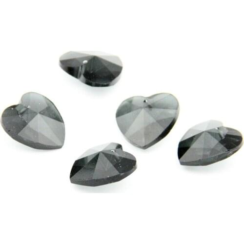 Black Dia 28mm 100pcs Glass Crystal Heart Beads In One Hole For Bracelet Necklaces For DIY Handicrafts News