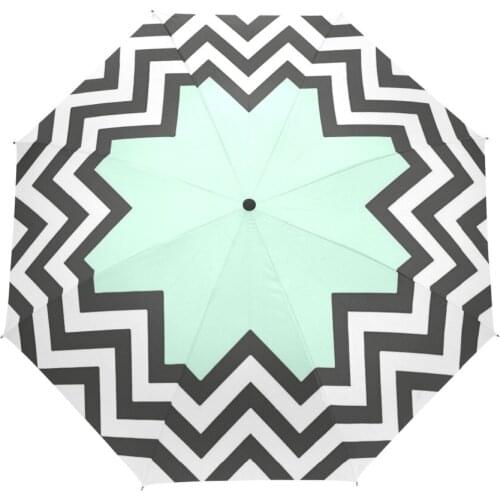 Black Blue Chevron Pattern Umbrella Corporation Women Adult Rain Folding Umbrellas Men Paraguas Hombre Novelty Items