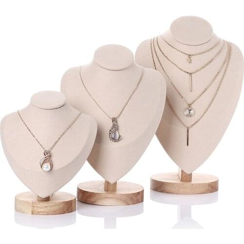 Wood Necklace Display Stand Pendant Display Jewelry Holder Jewellry Mannequin Bust Necklace Window Display Jewelry Display