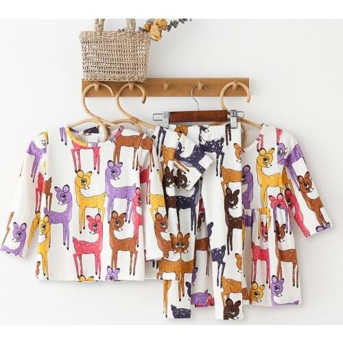 Children Boys Girls Clothes For Sister Brother Christmas Pajamas Baby Dress + Tshirts + Pants + Rompers Family Matching Clothes