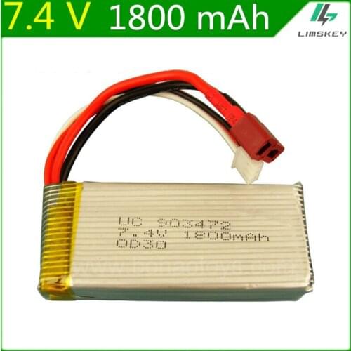 7.4V 1800mAH Lipo battery For WLtoys rc car Remote control helicopter accessories LIPO battery 2S 903472 T plug