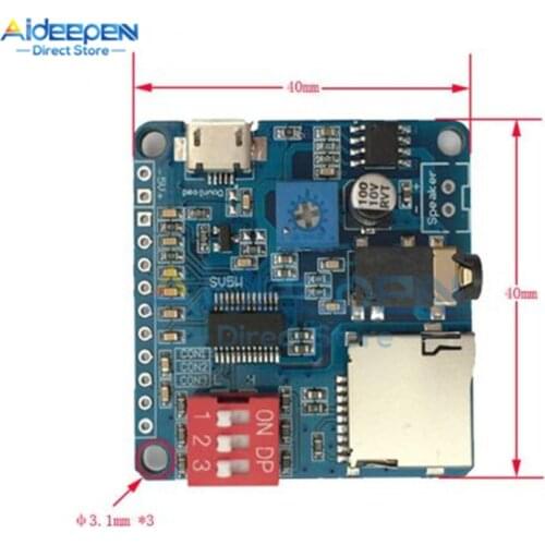 5V 5W Voice Playback Amplifier Module MP3 Music Player SD/TF Card Integrated Board UART I/O Trigger Serial Control For Arduino