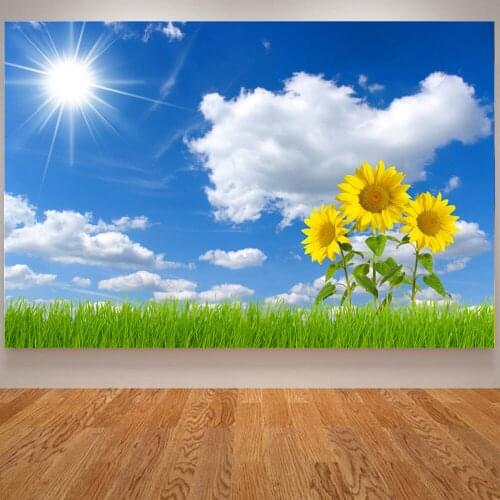 Nordic Sunflower Canvas Painting Wall Art Landscape Posters and Prints Flower Field Pictures for Living Room Entrance Decoration