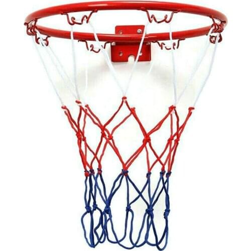 32cm Wall Mounted Basketball Hoop Netting Metal Rim Hanging Basket Basket-Ball Wall Rim with Screws Indoor Outdoor Sport