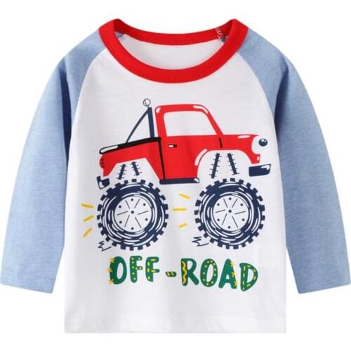 Boys Autumn Spring Clothes Baby T Shirts Cotton Car Baby Shirt Childrens Long-sleeved T-shirt