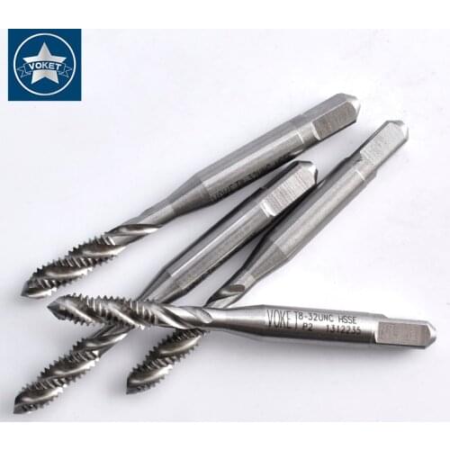 VOKET HSSE Right Hand Sprial Fluted tap UNC 5/16-18 3/8-16 7/16-14 1/2-13 9/16-12 5/8-11 3/4-10 American Screw Thread taps
