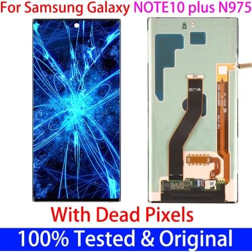 Origiinal AMOLED Note10plus Display Touch Screen Digitizer For Samsung note10+ Note 10 Plus SM-N975F with dead pixels