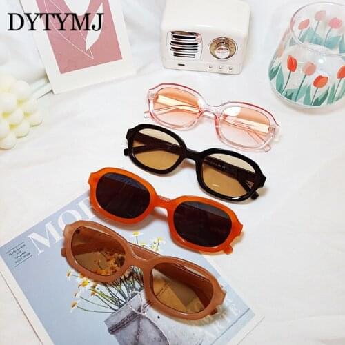 DYTYMJ Oval Sunglasses Women 2021 Luxury Brand Round Sunglasses Women Color Transparent Pink Shades for Women Gafas De Sol Mujer