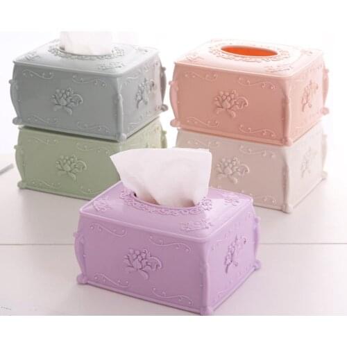 Plastic Tissue Box Case Holder Flower Shape Tissue Storage Cases Tissue Boxes Tissue Case Box Container Table Decoration