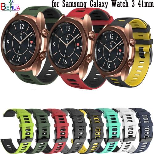 Silicone Original sport watchband for Samsung Galaxy Watch 3 41mm bracelet 20mm watchstrap for Garmin Vivoactive 3 wristband new