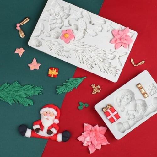 Christmas series silicone mold DIY fondant cake chocolate tool Santa Claus/Christmas tree mold baking utensils