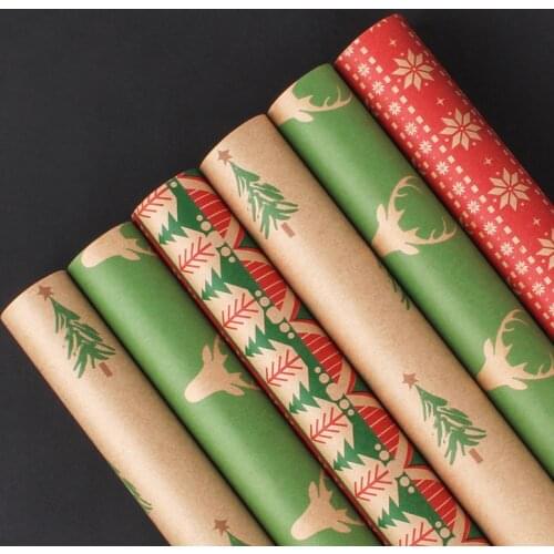 Christmas Wrapping Paper High-end Gift Gift Large Size Package Bouquet Wrapping Gift Box Handmade Diy Material Kraft Paper