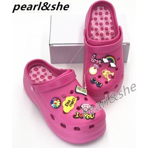 Summer Women Clogs Quick Dry Garden Shoes Female Beach Sandals Antiskid Home Slippers Thick Sole Increased Flip Flops for Women