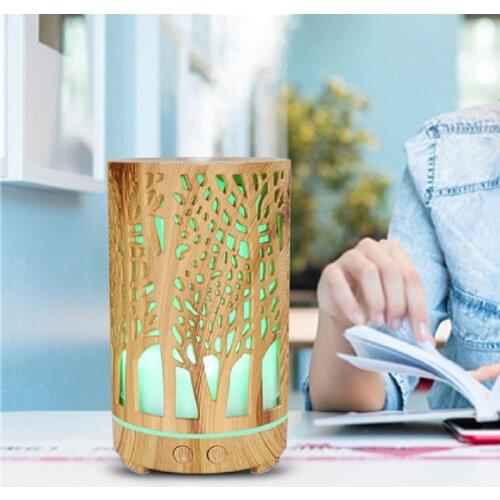 Searide Wood Aroma Air Humidifier Essential Oil Diffuser Aromatherapy Electric Ultrasonic Cool Atomizer Mist Maker Mini For Home