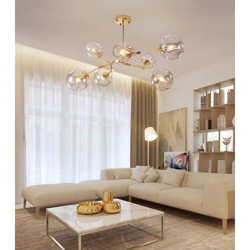 Branch glass chandelier transparent color / smoke gray / amber / cognac color / plating gray / glass hanging lights AC110-240V