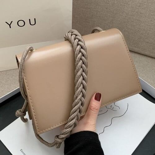Solid Color Envelope Flap Crossbody Bags For Women 2021 Simple PU Leather Womens Designer Handbag Travel Shoulder Messenger Bag