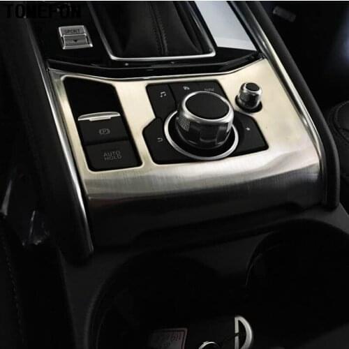TOMEFON For Mazdas CX-5 CX5 2017 2018 LHD RHD Stainless Steel Inner Gear Shift Box Panel Cover Trim Frame Auto Accessories