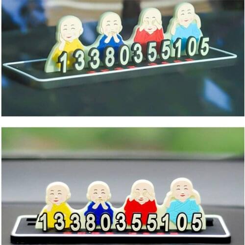 Universal Car Luminous Temporary Parking Card Suckers Night Phone Number Card Plate For Car Stop Parking Sign Notice Number