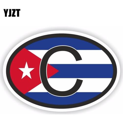 YJZT 15.8CM*10.6CM Funny Cuba COUNTRY CODE Flag Car Sticker Motorcycle Decal 6-1605