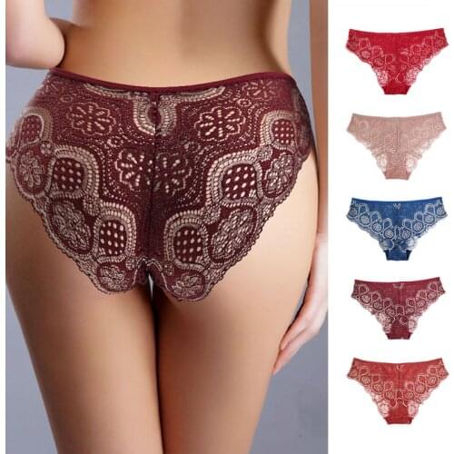 Women sexy lace panties intimates accesorios strawberry erotic cute cotton plus size kawaii mesh transparent seamless briefs