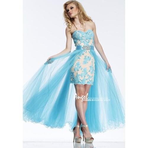 Robe de soiree vestidos 2018 new fashion sexy lace appliques beading sweetheart detachable party prom gown Bridesmaid Dresses