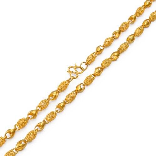 Anniyo 55cm Africa Gold Necklaces for Women,Dubai JewelryGold Color Ethiopian Thick Necklace Wedding/Birthday Gift #001207