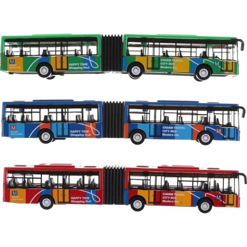 1pc Multicolor Alloy Tourist Bus Model Toys Two-Door City Bus Toys Educational Toys For Children