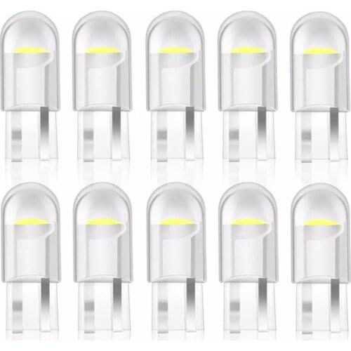 10PCS New T10 W5W WY5W 168 501 192 2825 COB LED Car Wedge Parking Light Side Door Bulb Instrument Lamp Auto License Plate Lights