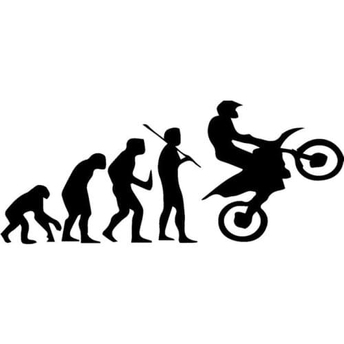 16.9cm*7cm Motocross Racing Evolution Funny Vinyl Styling Stickers Black Silver S2-0609