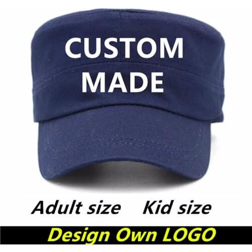 20pcs/lot 100% Cotton Embroidery LOGO Custom Army Hats Camouflage Caps High Quality Thickened Adult Kid Soldier Cap