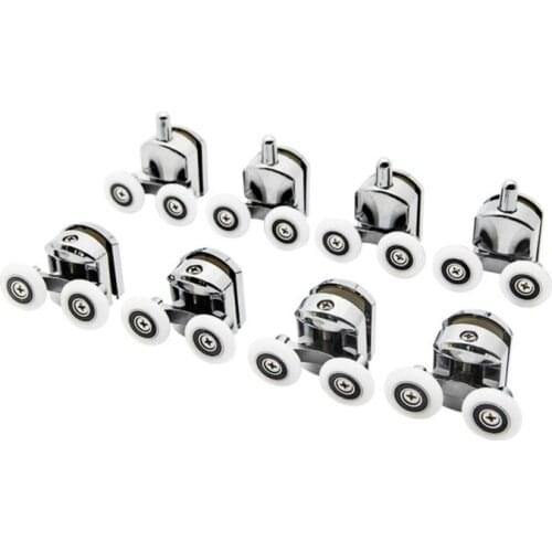 4pcs-8pcs/set 23mm/25mm Shower Door Rollers Zinc Alloy Double-Wheel Sliding Shower Door Roller Bearing Wheel Runners Replacement