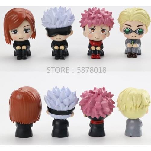 4pcs Anime Jujutsu Kaisen Figure Gojo Satoru Itadori Yuji Action Figure Kugisaki Nobara Nanami Kento Figurine Model Doll Toys