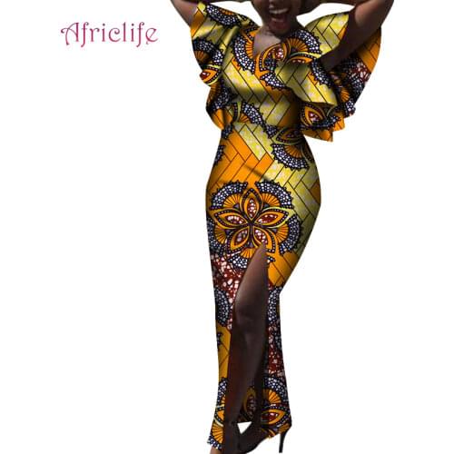 African Dashiki Dresses Cotton Traditional African Clothing Large Dashiki African Print Long Dresses for Women WY4058