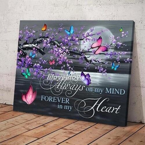 Butterfly Plum blossom diamond mosaic love,moon text painting custom,diamond painting full square round diamond embroidery CV344