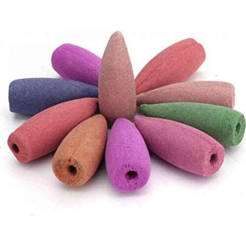 54pcs Sandalwood Agilawood Incenses Fragrant incense Natural Backflow Buddha Cone Incense Indoor Pagoda Jasmine Tower Bullet