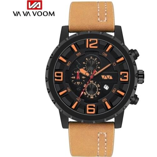 New Mens Sports Quartz Watch with Large Dial with Calendar Business Travel Luxury Casual Watch WA50