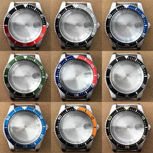 Watch stainless steel acrylic magnifying glass case 40 mm, equipped with NH35 automatic movement, aluminum ring