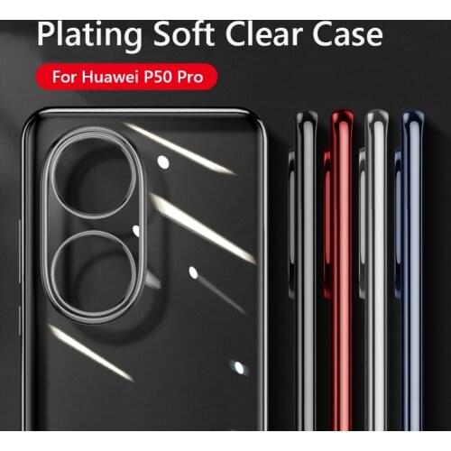 For Huawei P50 Pro Case Luxury Plating Soft Clear Cover For Huawei P20 P30 P40 Pro P Samrt 2021 Phone Cases Fundas