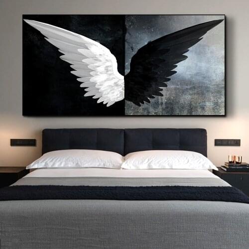 Black And White Angel Wings Canvas Art Posters And Prints Modern Wings Canvas Paintings On the Wall Art Pictures Home Decoration