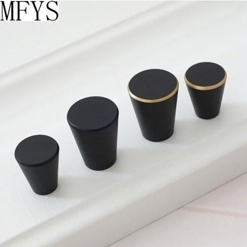 MFYS Zinc Alloy Furniture Handles Black Cone Cabinets Handles Pulls Drawer Dresser Wardrobe Handle Kitchen Cupboard Door Knob